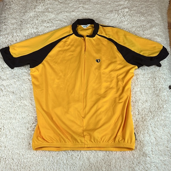 Pearl Izumi Men's Cycling Jersey Yellow/Black, 3/4 Zip, Short Sleeve, Pockets - Picture 1 of 11